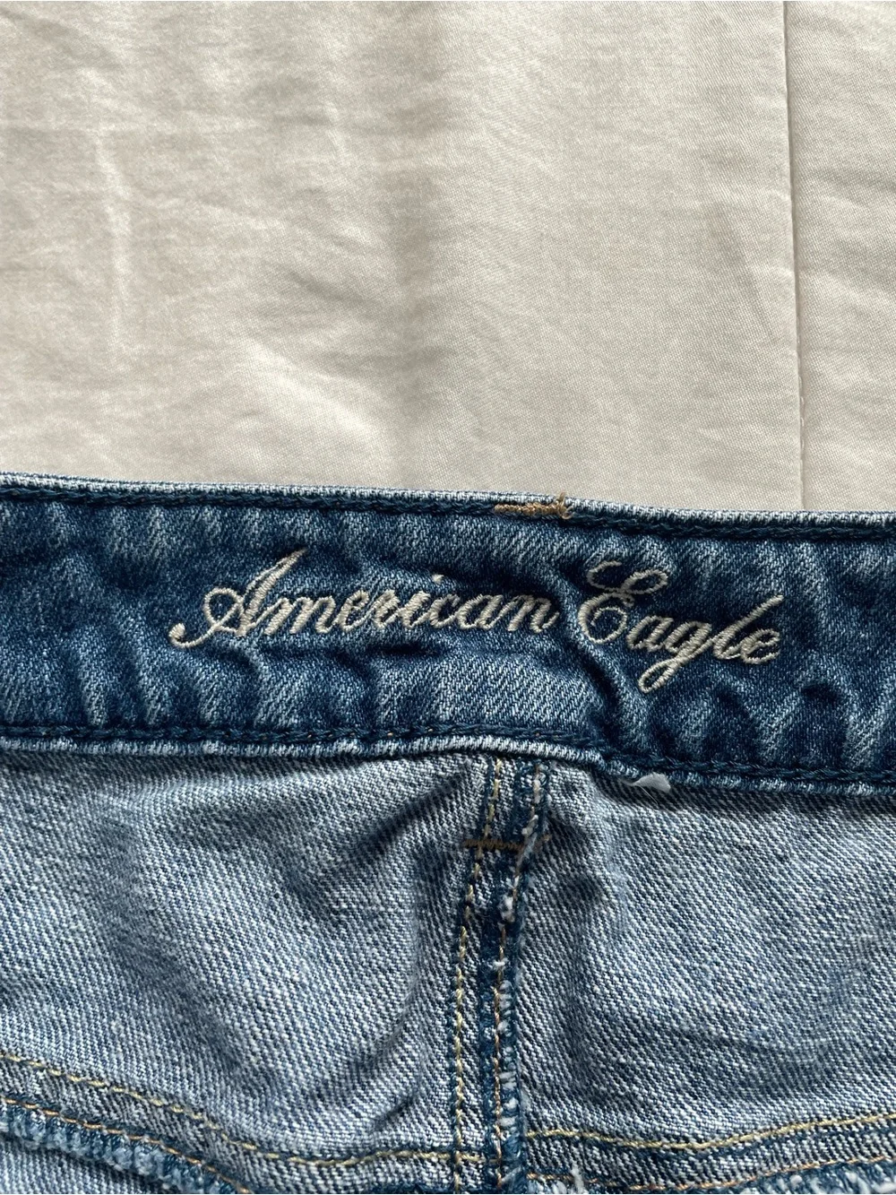 American Eagle Y2K Low Rise Micro Mini Blue Denim Skirt 2 Casual 2000s Preppy